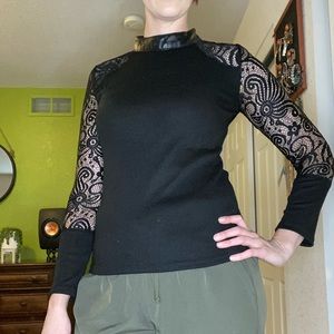 Black long sleeve with lace details